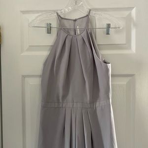 Long grey bridesmaid gown